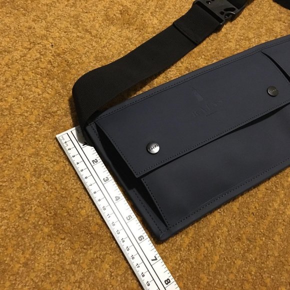 Rains crossbody utility pack / fanny pack in blue with black straps. - Picture 6 of 6